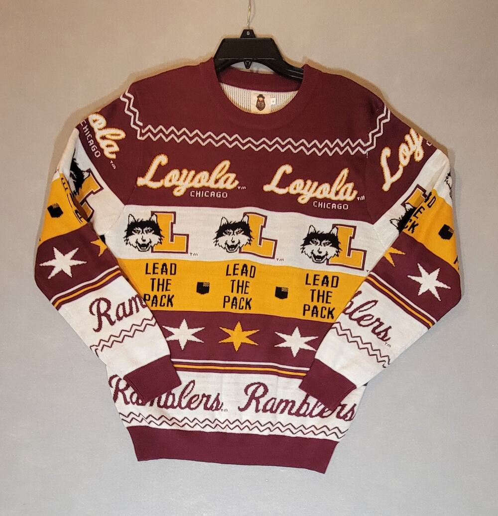 Loyola Chicago Ramblers Unisex Knit Sweater Hanukkah Halpern M